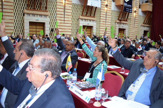 Delegates at the inaugural WBSC Congress vote for a new era for baseball and softball ©WBSC