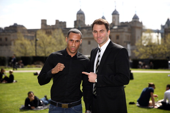Eddie Hearn (right) has given James DeGale's career a lift by signing him to his growing Matchroom stable ©Getty Images