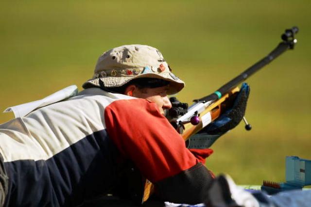 Gareth Goodwin will be taking aim for the Falkland Islands at the Barry Buddon Shooting Centre during this summer's Glasgow 2014 Commonwealth Games ©Getty Images 