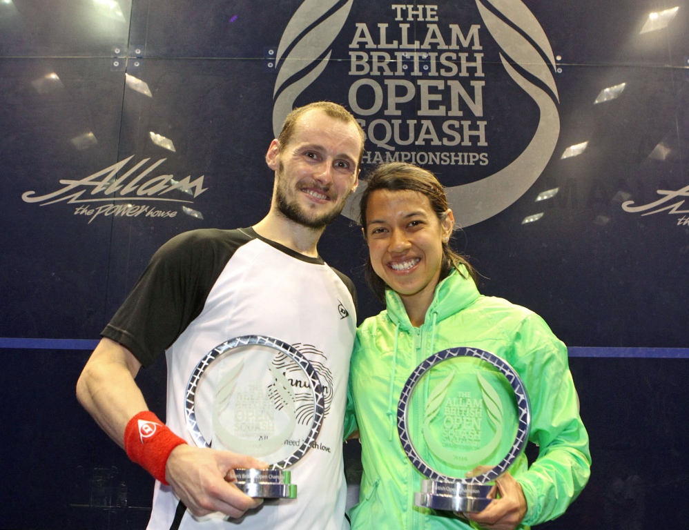 Nicol David and Grégory Gaultier have secured the men's and women's titles at this year's British Open ©squashpics.com