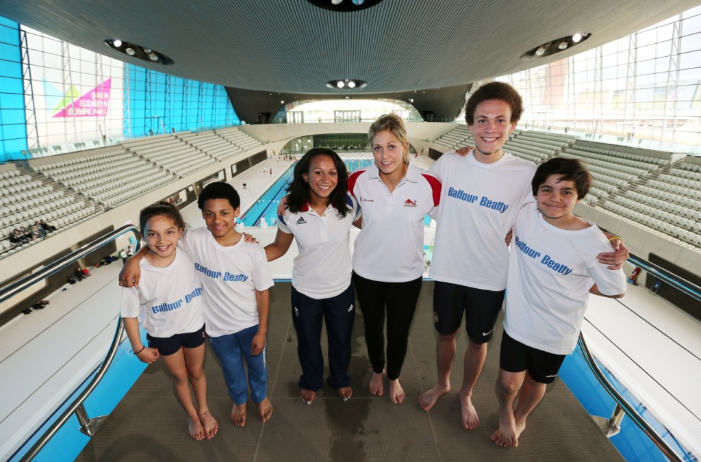 Olympic judo medallist Gemma Gibbons and European and Commonwealth weightlifting medallist Zoe Smith were joined by current London Youth Games athletes at the Aquatics Centre to mark the extension ©LYG