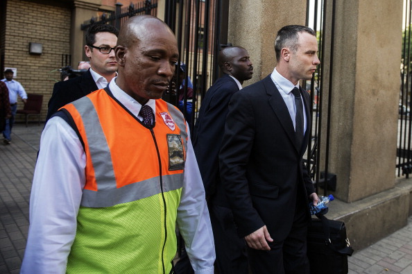 Oscar Pistorius leaving court at the end of the day following the resumption of the trial today ©AFP/Getty Images