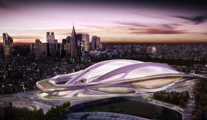 Several petitions have been launched against the proposed Olympic Stadium, pictured in an artistic impression ©Japan Sport Council