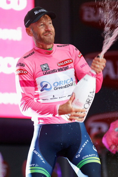 Svein Tuft of Orica GreenEdge was the winner of the team time trial, gifting him the pink jersey for tomorrow's second stage ©Getty Images