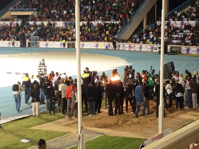 The Flame of the African Youth Games is officially lit in the National Stadium in Gaborone to get 10 days of sporting action underway ©Dragomir Cioroslan