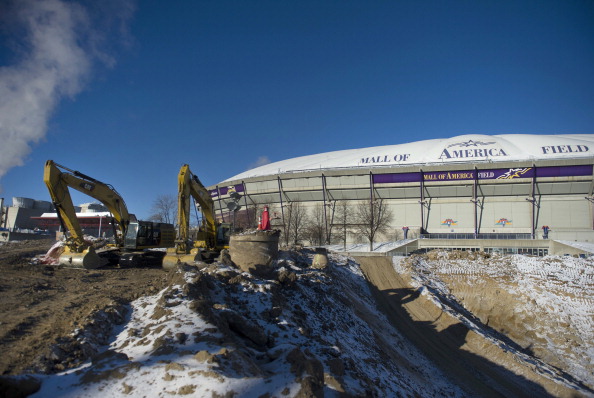 The Metrodome, pictured in January, before being demolished, staged the Superbowl in 1992 ©Bloomberg via Getty Images