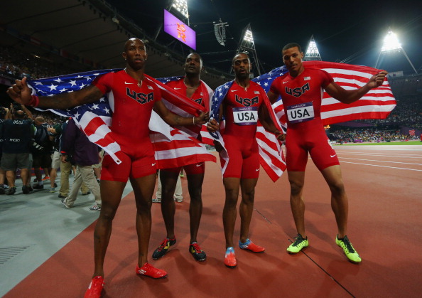 The US quartet are poised to lose the 4 x 100m relay silver medal they won in London ©Getty Images