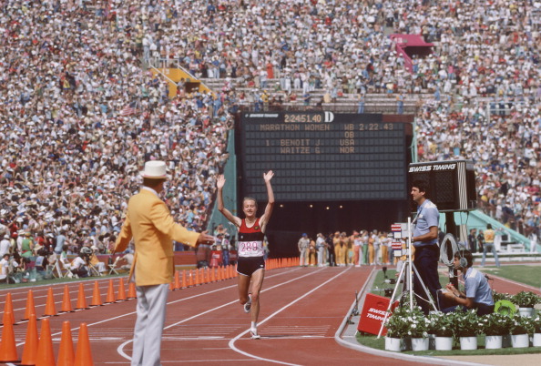 The first women's marathon at an Olympic Games was held in Los Angeles 1984 ©Getty Images
