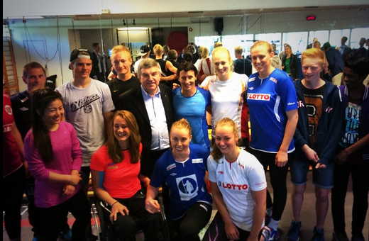Thomas Bach met with aspiring Norwegian athletes during his visit today ©Twitter
