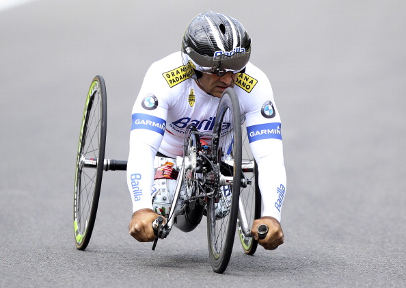 Two time London 2012 gold medal winner Alex Zanardi was on top form on home roads in Italy ©Getty Images