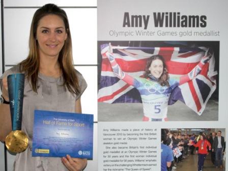 Vancouver 2010 Olympic champion Amy Williams has become the first women to be inducted into the University of Bath Sporting Hall of Fame ©davidroperphotography