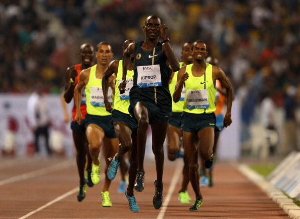 Asbel Kiprop, en route to victory at this month's opening IAAF Diamond League meeting in Doha, has his sights set on a world 4x1,500m record ©Getty Images