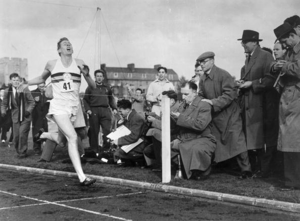 Roger Bannister approaches the tape at the Iffley Road track on May 6, 1954 ©Hulton Archive/Getty Images