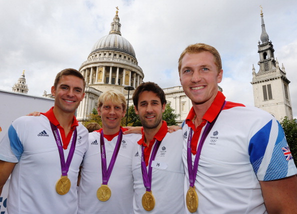 British Rowing's fours gold medallists at the London 2012 victory parade ©Getty Images