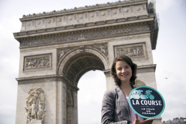 Multiple world and Olympic road race champion Marianne Vos promoting the inaugural La Course race in Paris ©Getty Images