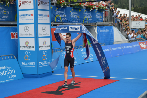 Alistair Brownlee has struggled for full fitness this season but took a significant step towards his Glasgow 2014 ambition by winning a third European title in Kitzbuhel today ©ETU