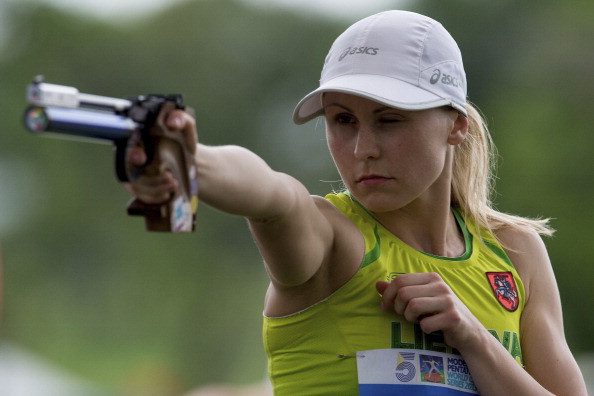 Laura Asadauskaite, Lithuania's Olympic modern pentathlon champion, in action at the World Cup in Rio last year ©Getty Images
