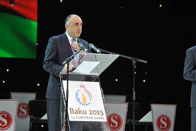 Azerbaijans Minister of Foreign Affairs Elmar Mammadyarov delivered the keynote speech to the audience looking forward to Baku 2015 ©Baku 2015