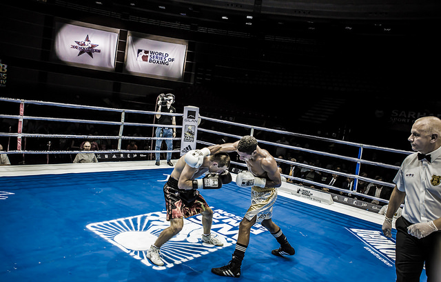 Baku Fires Magomed Gurbanov beat Cuba's Norlan Yera in their bantamweight contest ©WSB
