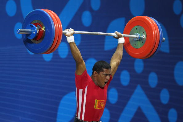 Weightlifter Chinthana Vidanage won one of Sri Lanka's two medals at the 2010 Commonwealth Games in New Delhi ©Getty Images