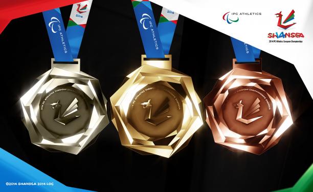 Designs for winners medals at the 2014 IPC Athletics European Championships in Swansea have been unveiled ©Swansea 2014