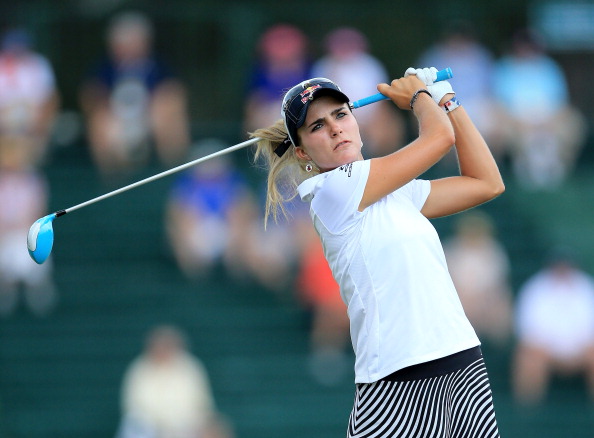Lexi Thompson sits just two strokes behind fellow American Michelle Wie after recovering well to card a 68 on day two of the US Women's Open ©Getty Images