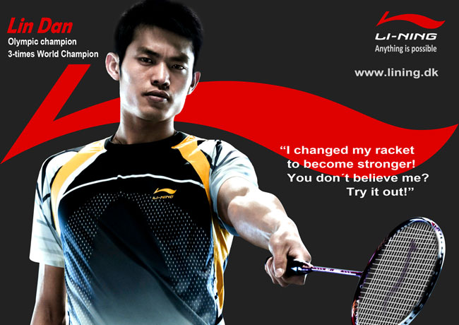 China's two-time Olympic gold medallist and five-time world champion Lin Dan is one of several top badminton players sponsored by Li-Ning ©Li-Ning
