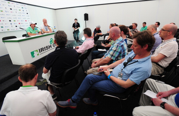 Rory McIlroy announces his long-awaited decision over the Rio 2016 Games to the media on the eve of the Irish Open - he would play in Brazil for Ireland rather than Britain ©Getty Images