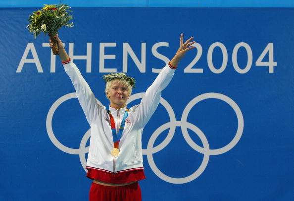 Otylia Jędrzejczak won three medals at the 2004 Athens Olympic Games including gold in the 200m butterfly ©Getty Images