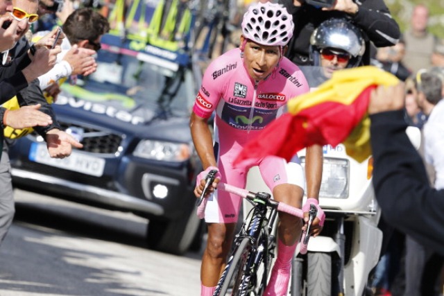 Quintana extended his overall lead in the Giro d'Italia with a powerful display on the gruelling 19th satge from Bassano de Grappa to Cima Grappa©AFP/Getty Images