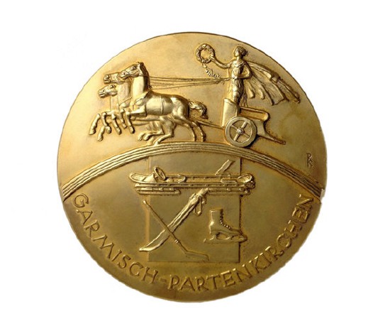 The 1936 Winter Olympic gold medal sold for £30,000 at an auction ©Graham Budd Auctions