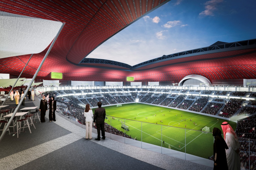 The Al Bayt Stadium will include a top tier of removable seating which, after the tournament, will be donated to other countries as part of Qatar's World Cup legacy ©Qatar2022