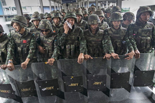 The military continue to be a frequent presence on the streets of Thailand ©Getty Images