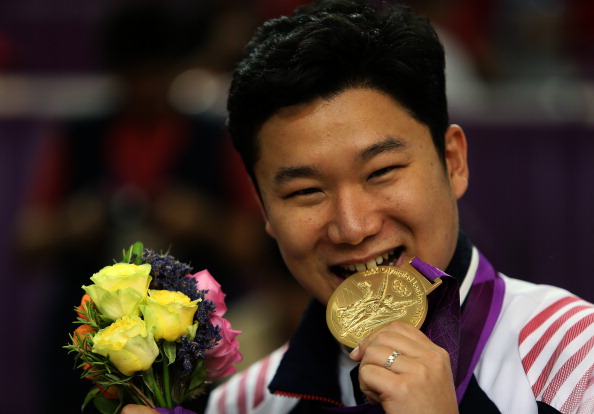 Three time Olympic champion in pistol shooting Jin Jong-oh will be another leading South Korean medal hope ©AFP/Getty Images