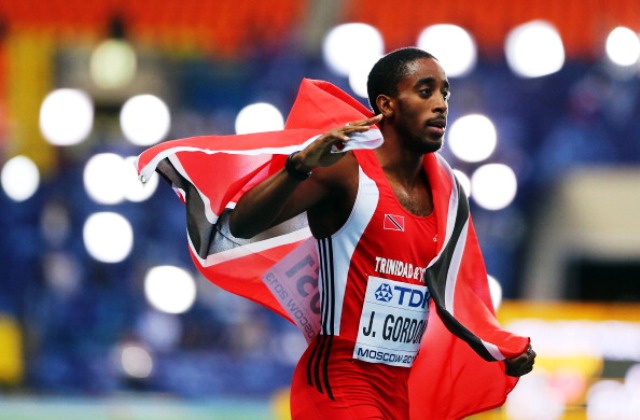 World 400m hurdles world champion Jehue Gordon is expected to be named on a strong Glasgow 2014 athletics team for Trinidad and Tobago ©Getty Images 