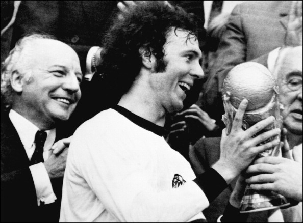 Franz Beckenbauer became the first captain to get his hands on the new World Cup back in 1974. Maybe Big Head, the psychic turtle, already knows who will take possession of it when the World Cup finals in Brazil come to a close ©AFP/Getty Images