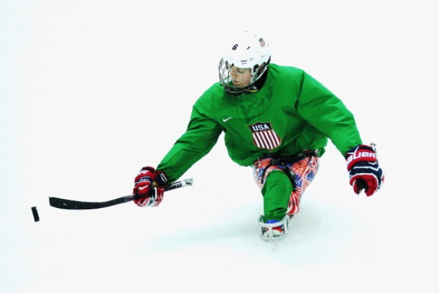 Declan Farmer starred for the United States on their way to ice sledge hockey gold at Sochi 2014 ©Getty Images 