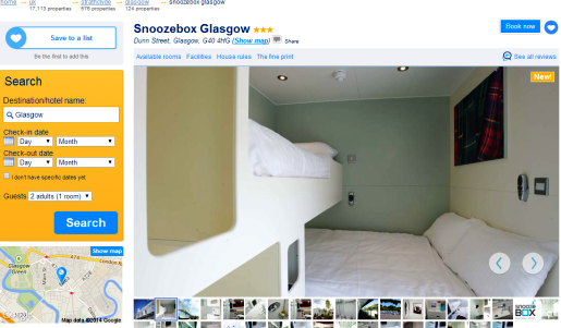 Following a request from Glasgow 2014, the temporary accommodation is now being advertised as the Snoozebox Glasgow ©booking.com