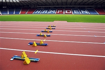 Hampden Park will get its first taste of athletics action with the Scottish Schools Athletics Championships ©AFP/Getty Images