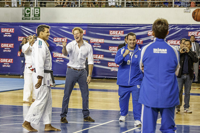 Prince Harry took part in a number of sports while in Belo Horizonte, including basketball and judo ©British Embassy