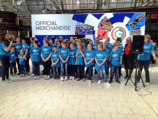 The East40 band performed their UNICEF charity single at Glasgow's Central Station today ©Twitter