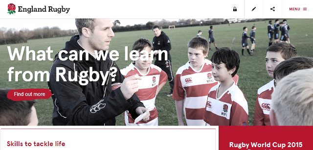 The new website is based on the RFU's core values and aims to generate interest in next year's Rugby World Cup ©RFU
