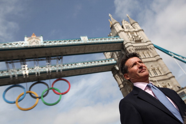 Sebastian Coe, pictured at the unveiling of the Olympic Rings on Tower Bridge before the London 2012 Games, will be specially invited to witness the millionth finisher at this year's Great North Run on September 7 ©Getty Images