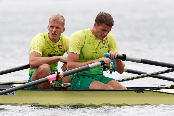 Lithuania's world double sculls silver medallists Rolandas Mascinskas and Saulius Ritter took gold at Belgrade in a race where the Norwegian world champions finished out of the medals ©Getty Images