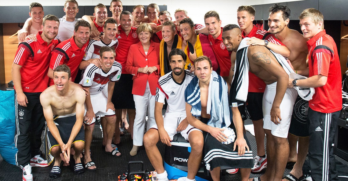 German Chancellor Angela Merkel is among leaders to have already attended the World Cup, watching her country beat Portugal 4-0 ©Getty Images