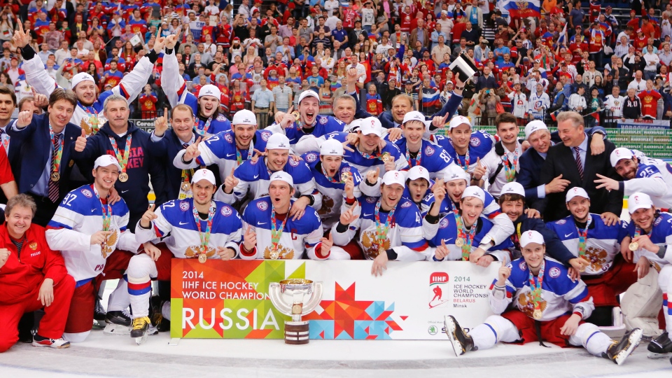 Russia put the disappointment of failing to win an Olympic medal at Sochi 2014 by lifting the title at the World Ice Hockey Championships ©Getty Images