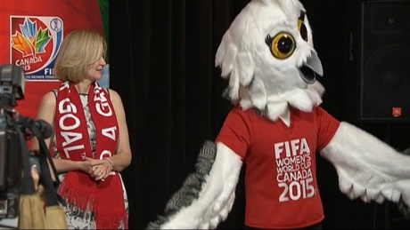 Shuéme was unveiled as the official mascot for the 2015 Women's World Cup in Canada at a special event in Ottawa attended by Laureen Harper, wife of the country's Prime Minister ©FIFA