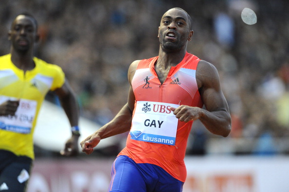 Tyson Gay in Lausanne last year, winning his last race before the imposition of a two-year doping ban which has been controversially halved, allowing him to make a return at the same meeting on July 3 ©AFP/Getty Images