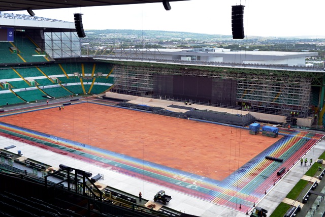 A huge LED screen will provide a spectacular backdrop to the Glasgow 2014 Opening Ceremony at Celtic Park on July 23 ©Glasgow 2014