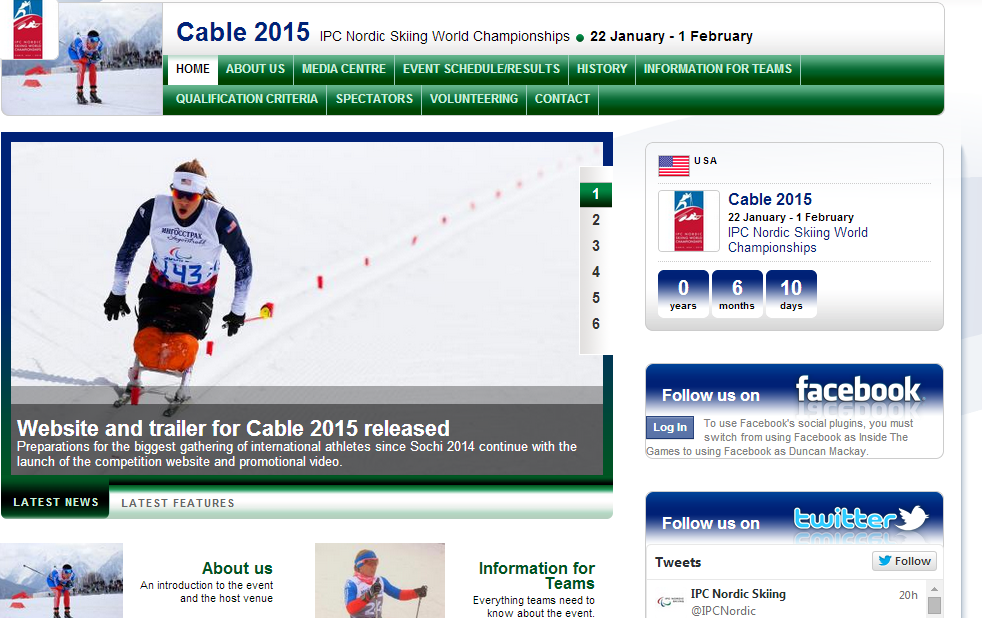 A new website has been launched for the Cable 2015 Nordic Skiing World Championships ©IPC/Cable 2015